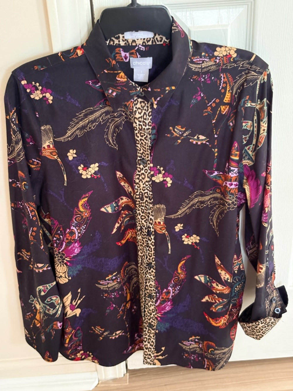 Chico's button-down shirt. Size 8-10.